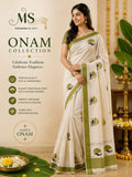 Peacock Print Set Saree with Matching Blouse