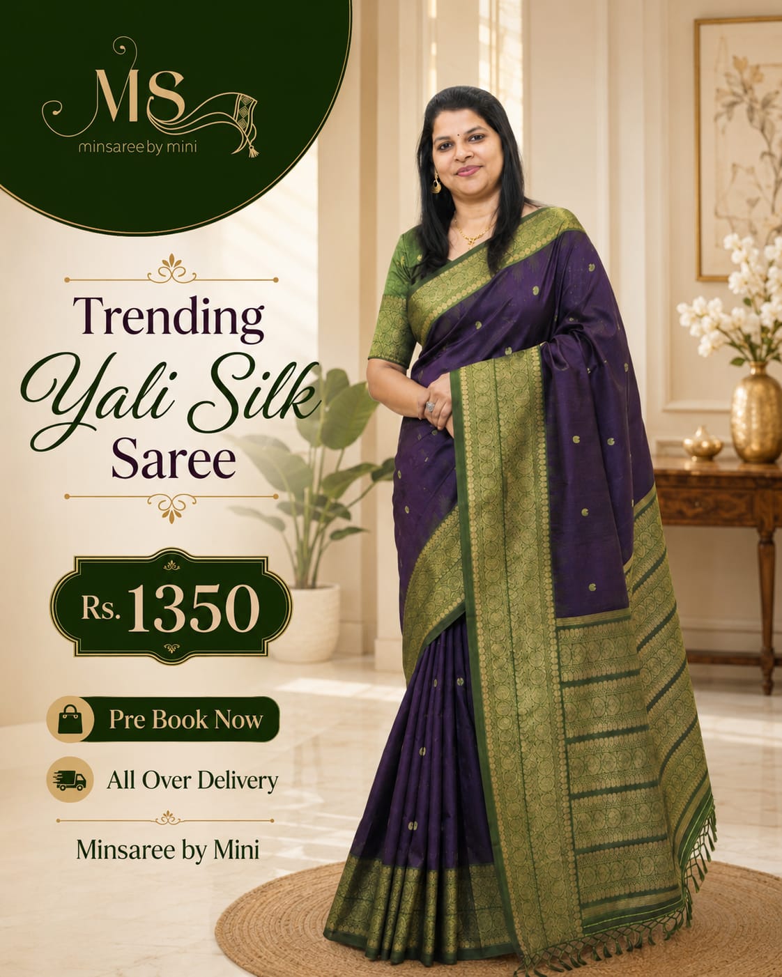 ✨ Trending Yali Silk Saree – Minsaree by Mini ✨
