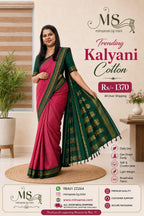 Trending Kalyani Cotton Saree – Elegant Grey & Green