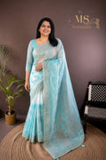 Neela Aqua Embellished Saree