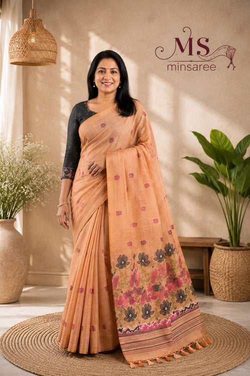 Anika Mauve Botanical Saree
